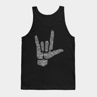 ASL Sign, I Love You in 40 Different Languages Tank Top